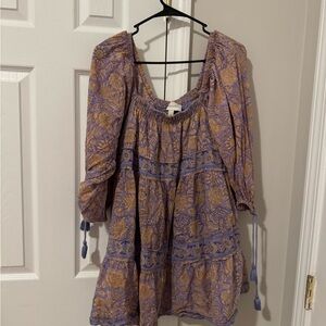 Purple and Gold Floral Dress